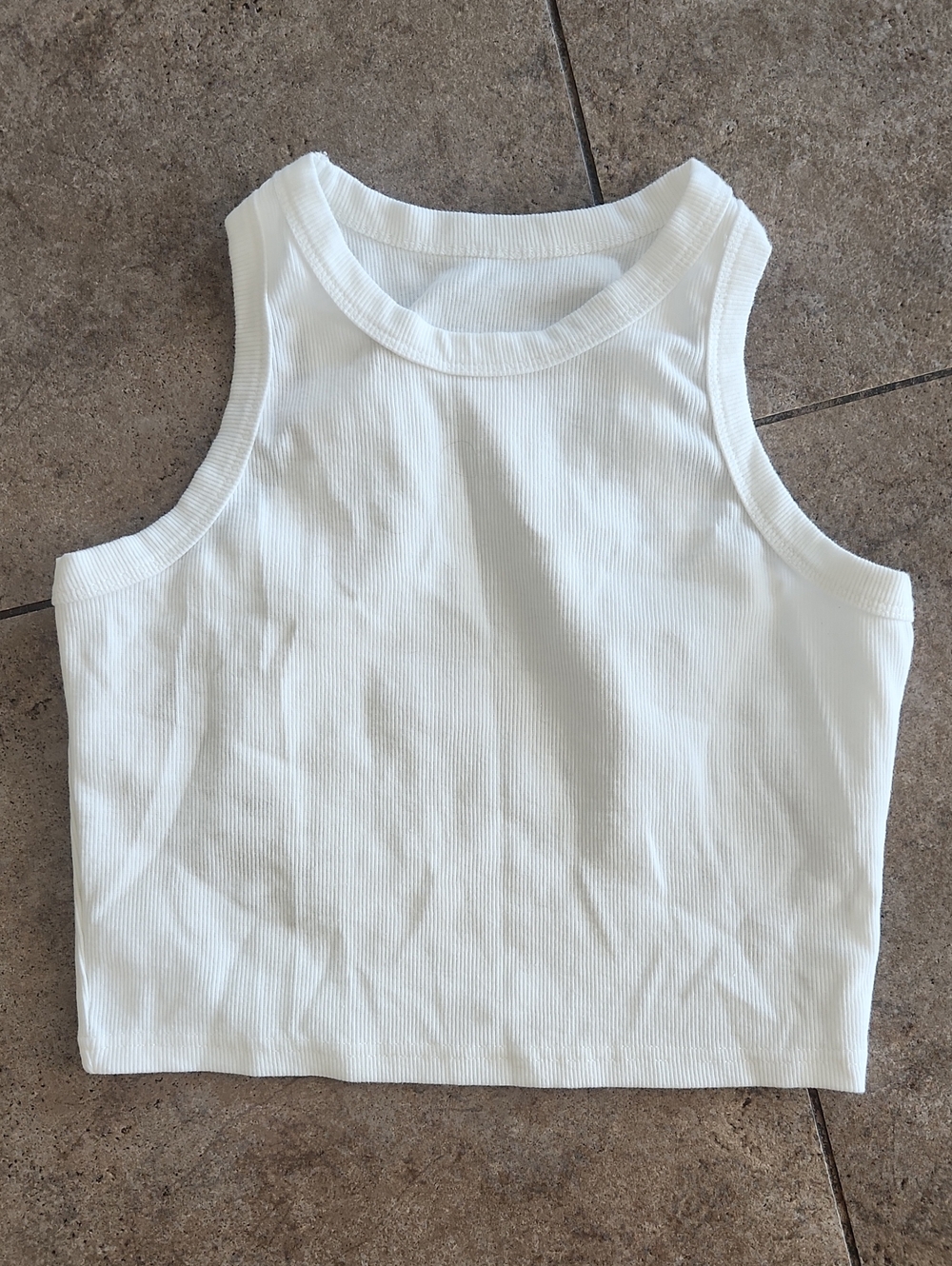 White Cropped Sleeveless Top